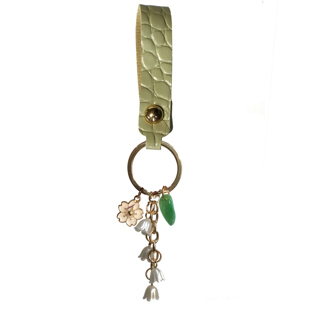 Keychain, Leather W3ith, Lily Of The Valley
