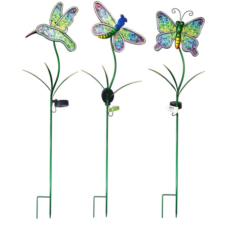 Garden Stake, Solar, Mosaic Critters, Assorted