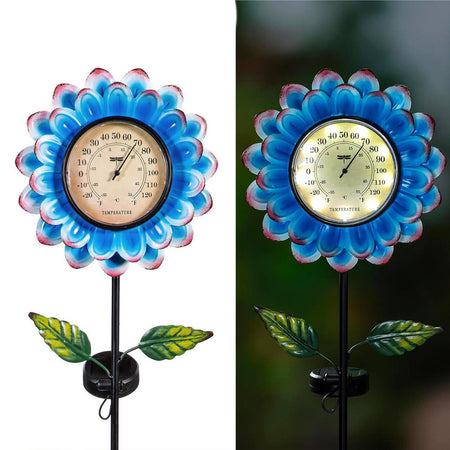 Garden Stake, Solar, Flower Thermometer, Ast