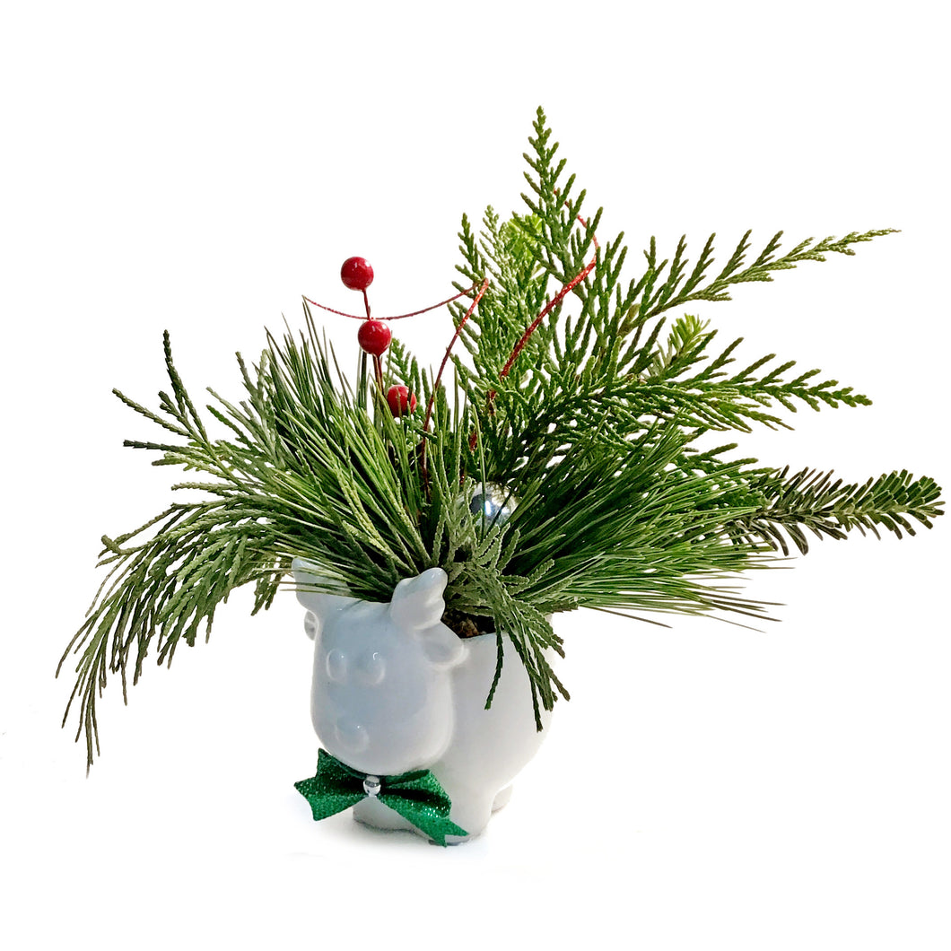 Christmas Planter, 3in Reindeer