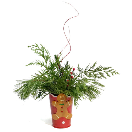 Christmas Planter, Tin, Holiday Friends