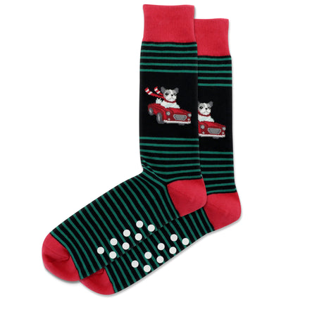 Mens, Christmas Socks, Dog In Car