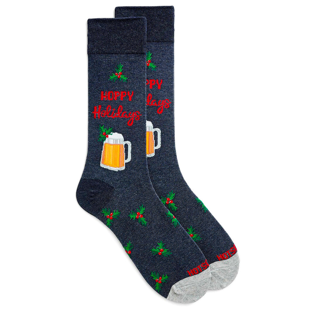 Mens, Christmas Socks, Beer, Hoppy Holidays