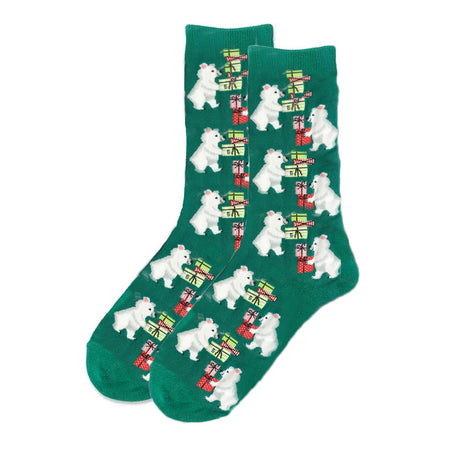 Womens, Christmas Socks, Bears With Gifts