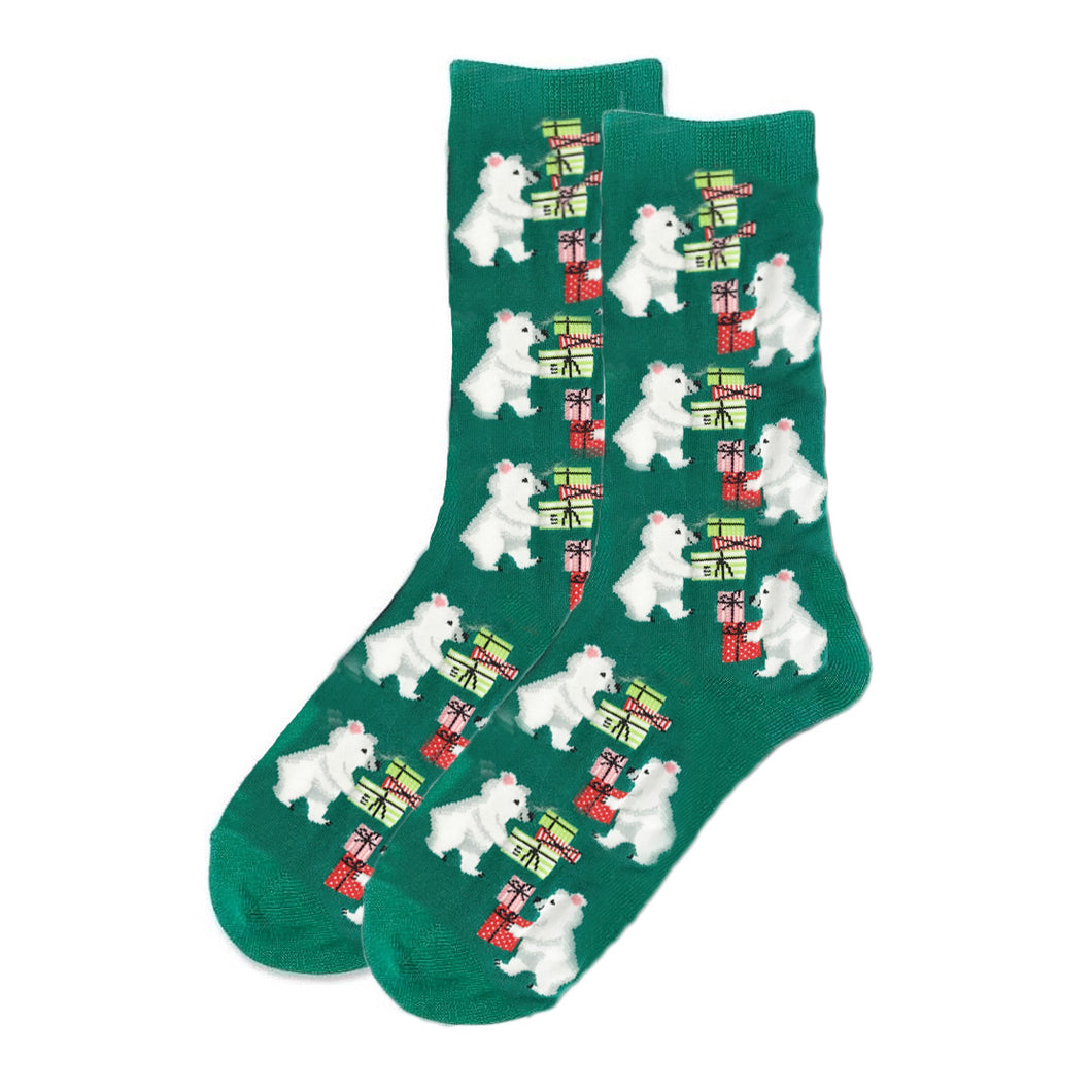 Womens, Christmas Socks, Bears With Gifts