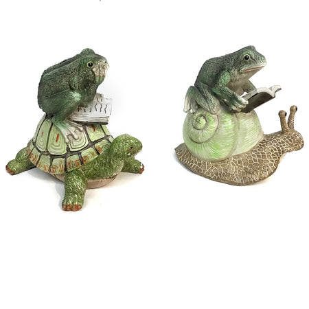 Statue, Resin, Reading Frogs, Ast