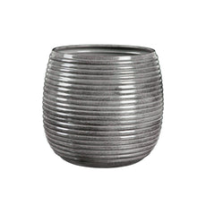 Load image into Gallery viewer, Decorative Metal Ribbed Planter, Medium
