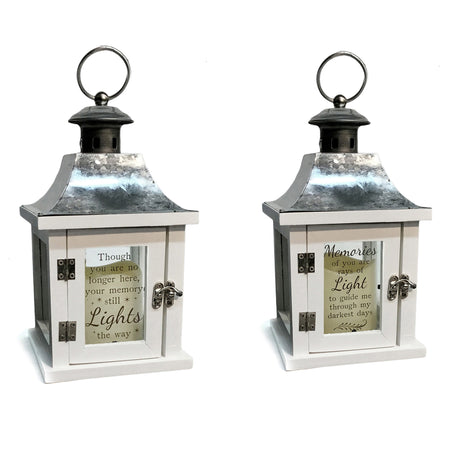 Lantern with LED Candle, Memorial, 2 Asst