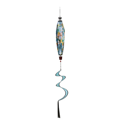 Wind Spinner, Bllue Floral Hot Air Balloon