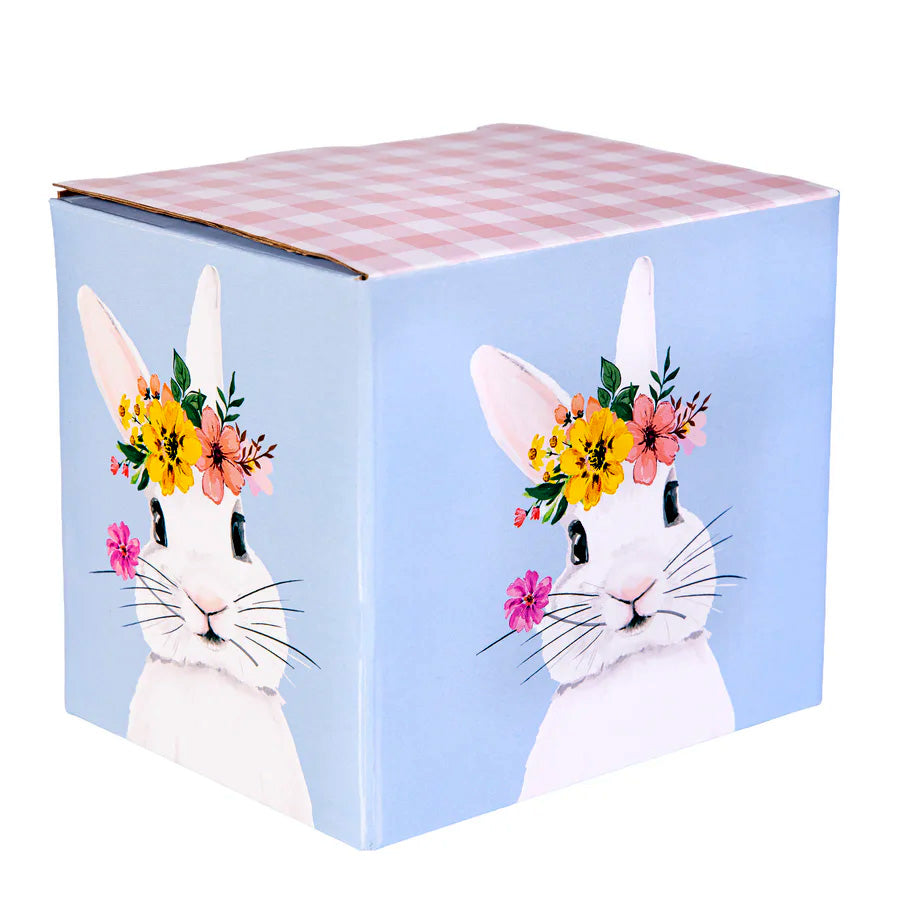 Ceramic Mug, Flower w/ Bunny Handle