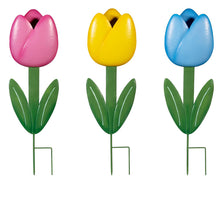 Load image into Gallery viewer, Garden Stake, Metal Tulip, 3 Assorted
