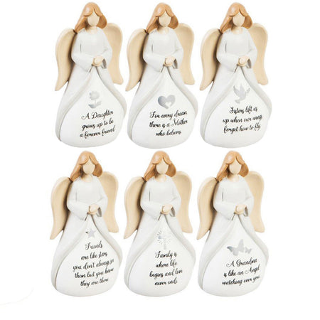 InspirationaTable Decor Angel Figurine, 6 Assorted