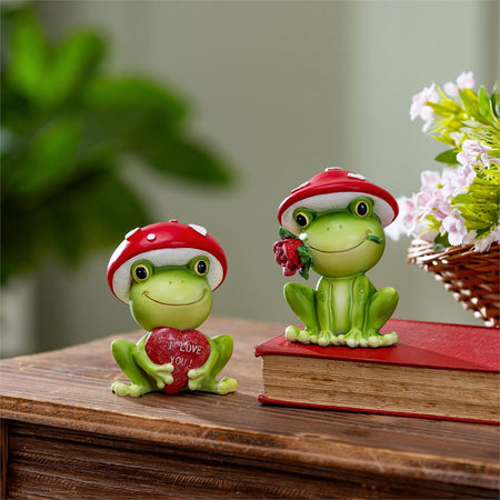 Decor Resin, V-day Frogs, 2 Assorted