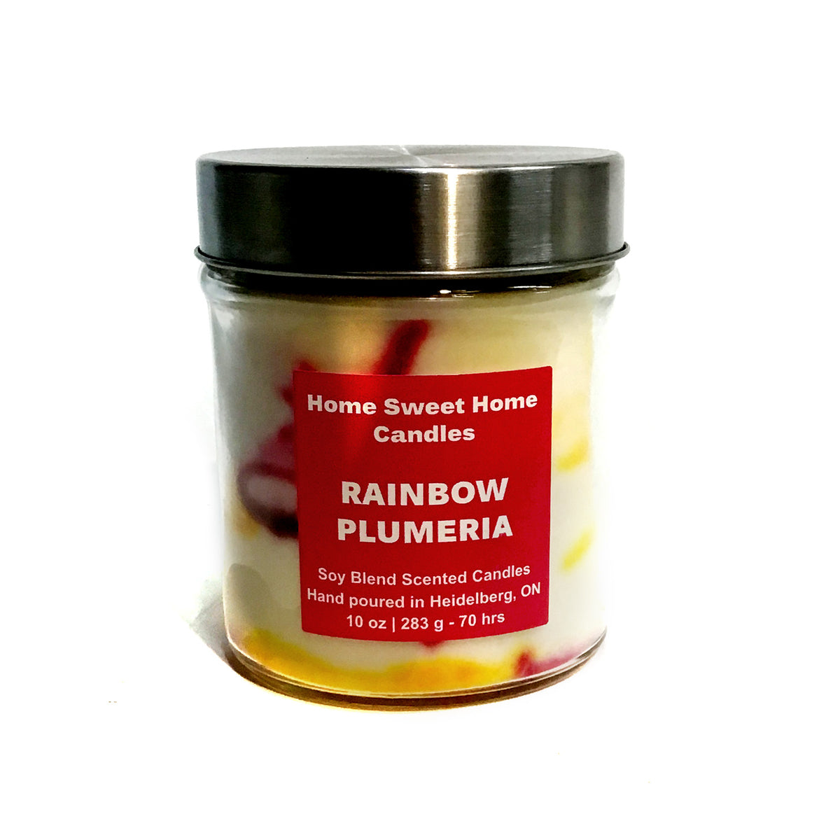 Candle, Tye Dye - Rainbow Plumeria