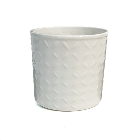 Pot, 4in, Ceramic, Dolomite, Shiny, White