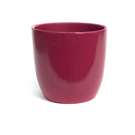 Pot, 4in, Ceramic, Dolomite, Fuschia Painted