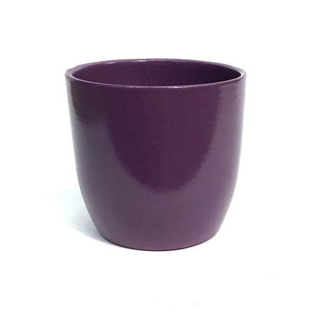 Pot, 4in, Ceramic, Dolomite, Purple Painted