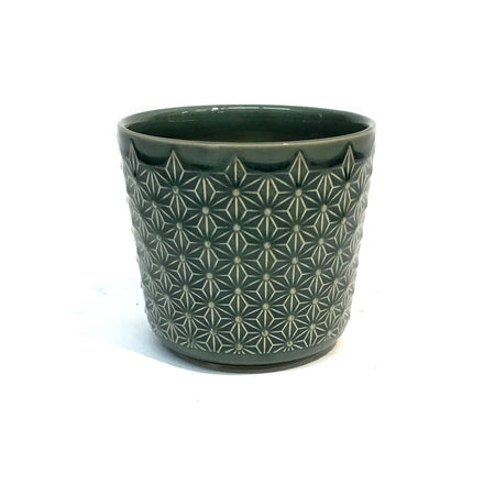 Pot, 4in, Ceramic, Dolomite, Teal Green Ceramic