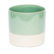Pot, 6In, Ceramic, Green With Natural Base