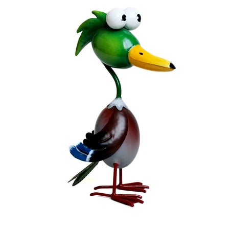Mallard Duck Metal Statue, 13in