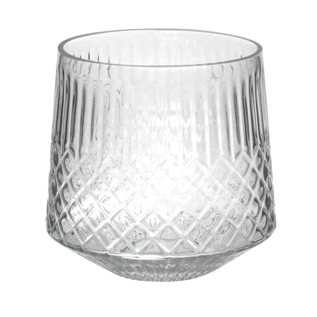 Vase, 5.5in, Glass, Diamond/Ribbed