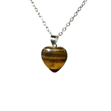 Load image into Gallery viewer, Necklace, Tigers Eye Heart, 20"+2" Extender
