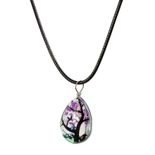 Load image into Gallery viewer, Necklace,Purple Flower, Teardrop
