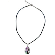 Load image into Gallery viewer, Necklace,Purple Flower, Teardrop

