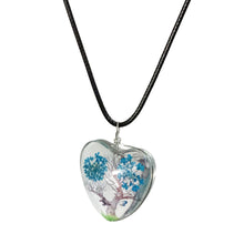 Load image into Gallery viewer, Necklace, Blue Flower, Tree, Heart
