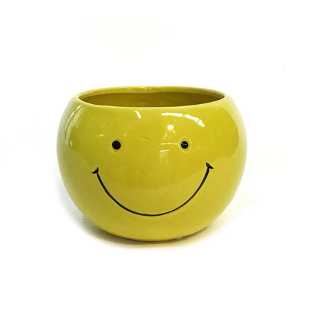 Pot, 5in, Yellow Smiley Face