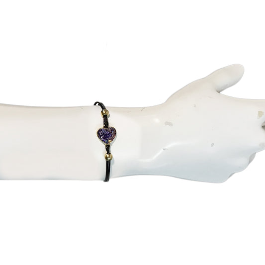 Bracelet, Amethyst Heart