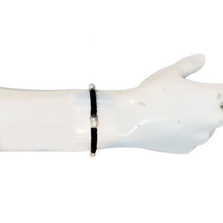 Bracelet, Black & Pearl