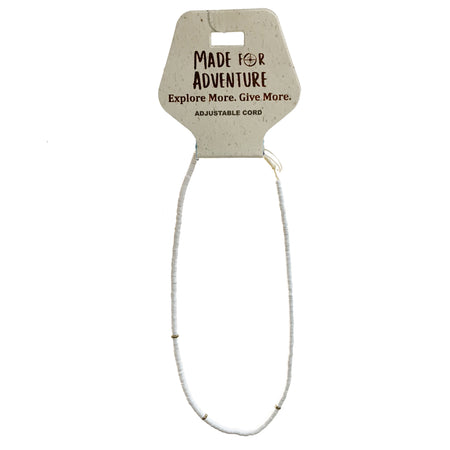 Necklace, White & Gold Beads