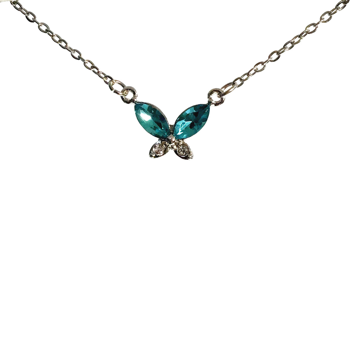 Necklace, Birth Stone Butterfly, March