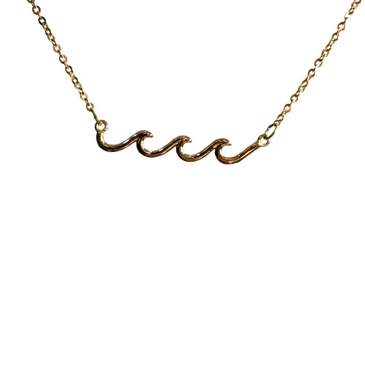 Necklace, Wave, Gold