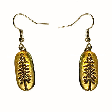 Earring, Gold Trees, Dangle