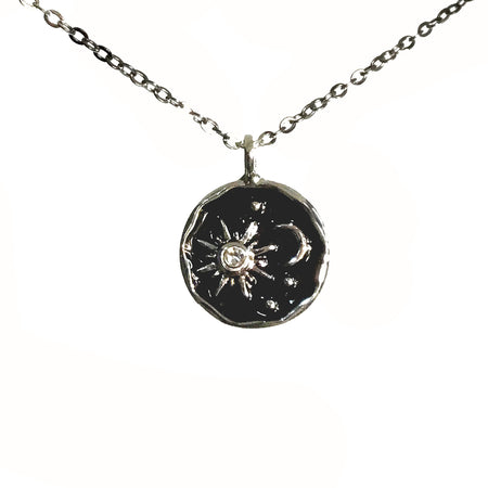 Necklace, Sun & Moon, Black