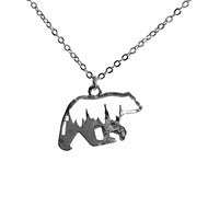 Necklace, Bear, Silver