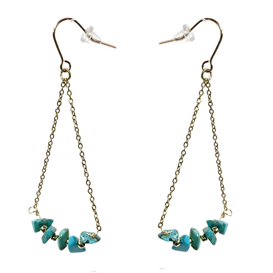 Earing, Turquois & Gold, Dangle