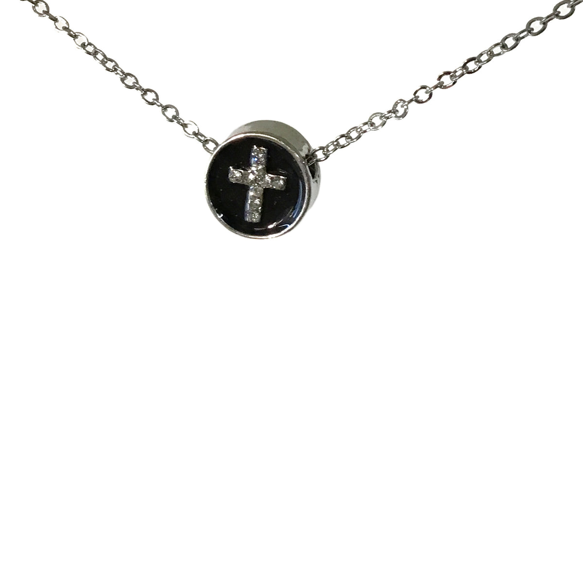 Necklace, Cross, Black