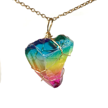 Necklace, Rainbow Stone, Gold