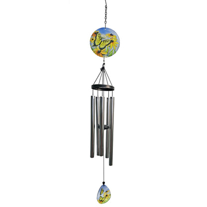 Wind Chime, 37in Glass Art Swallowtail