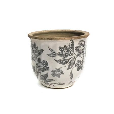 Pot, 4.5in, Ceramic, Black Ant Floral