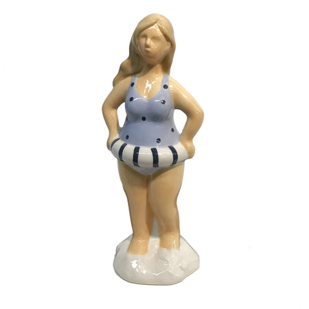 Decor, Ceramic Beach Lady W/ Tube