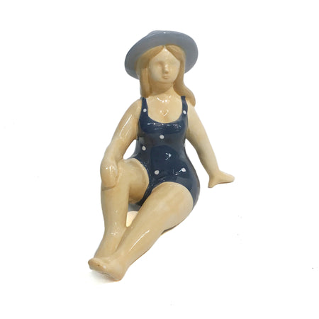 Decor, Ceramic Beach Lady W/ Hat