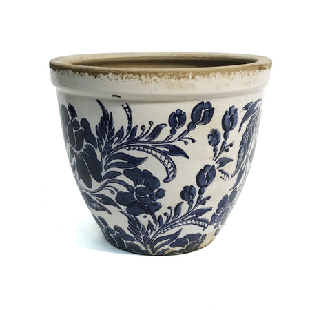 Pot, 5in, Ceramic, Blue Toile