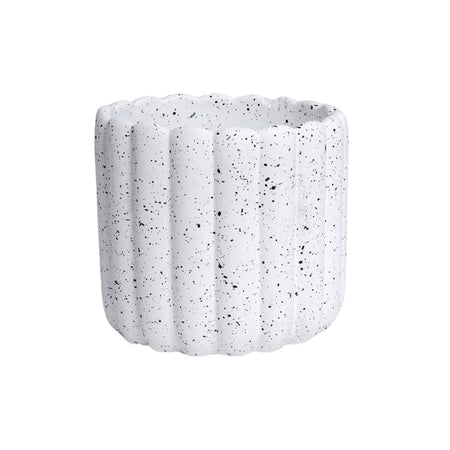 Pot, 4in, White Speckle, Darla, Cement