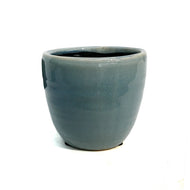 Pot, 4in, Ceramic, Blue Crackle, Elisa