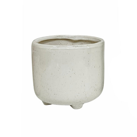 Pot, 4in, Ceramic, White Footed, Keena