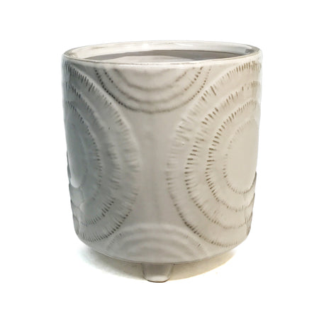 Pot, 6in, Ceramic, White Footed, Carolyn